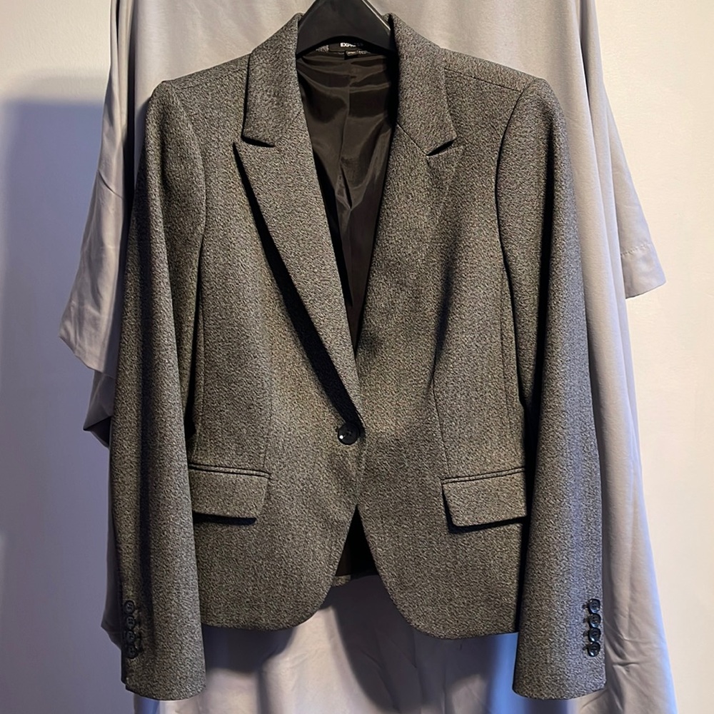 Grey Speckled Womens Suit Coat